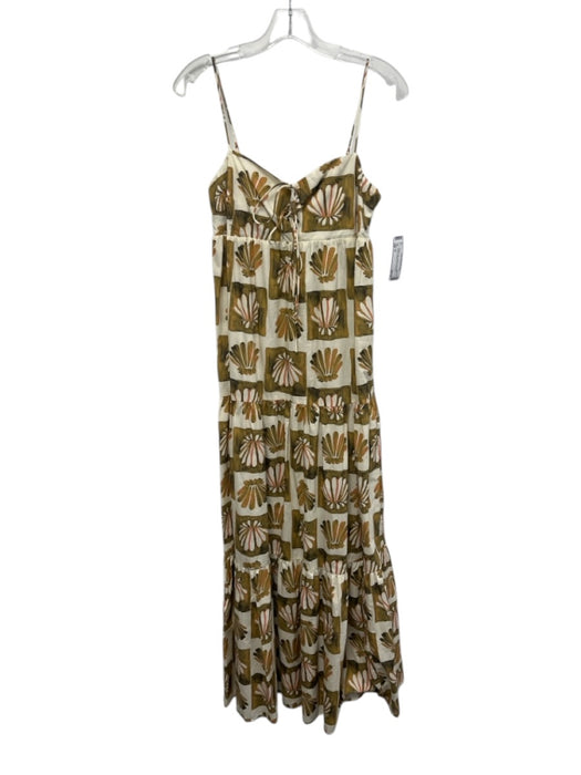 Rails Size S Green, White, Orange Cotton Blend Painted Seashell Tie Front Dress Green, White, Orange / S