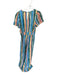 By Anthropologie Size S Multi Linen Striped V Neck Smocked Waist Jumper Multi / S
