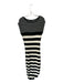 Miou Muse Size M Black & White Acrylic Blend Knit Striped Sleeveless Maxi Dress Black & White / M