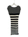 Miou Muse Size M Black & White Acrylic Blend Knit Striped Sleeveless Maxi Dress Black & White / M
