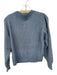 Minus Size L Dusty Blue Wool Blend Long Sleeve V Neck Button Up Sweater Dusty Blue / L