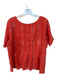 Ace & Jig Size M Orange Cotton Blend Scoop Neck Pleat Detail Metallic Top Orange / M