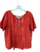 Ace & Jig Size M Orange Cotton Blend Scoop Neck Pleat Detail Metallic Top Orange / M