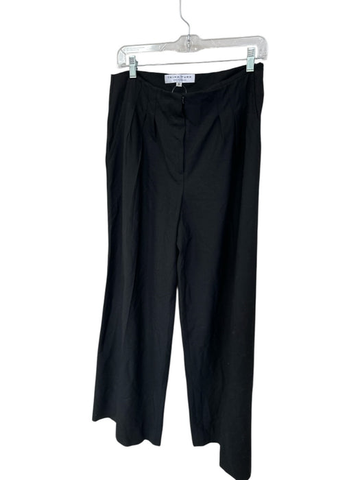 Trina Turk Size 8 Black Virgin Wool Blend Wide Leg Pleats Front Pockets Pants Black / 8