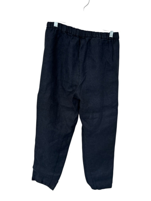 D-due Size 42 Navy Linen Elastic Waist Front Pockets Wide Leg Pants Navy / 42