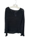 Alpha Studio Size Est L Black Cotton Blend Boat Neck Knit Loose Fit Sweater Black / Est L