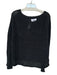 Alpha Studio Size Est L Black Cotton Blend Boat Neck Knit Loose Fit Sweater Black / Est L