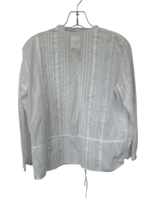 Maison De Soil Size Est S White Cotton Long Sleeve Lace Detail Button Up Top White / Est S