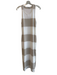 Splendid Size S White & Beige Polyester Sleeveless Striped Round Neck Dress White & Beige / S