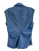 Veronica Beard Size 6 Blue Cotton Sleeveless V Neck Bunched Button Down Top Blue / 6