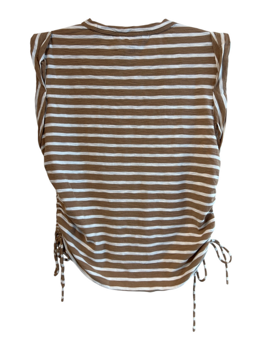 Veronica Beard Size S Brown & White Pima Cotton Sleeveless Striped Top Brown & White / S