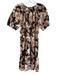Rails Size D Brown & Black Cotton Blend Short Sleeve Floral Print Dress Brown & Black / D
