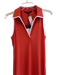 Veronica Beard Size S Orange Pima Cotton Sleeveless Ribbed Collar V Neck Dress Orange / S