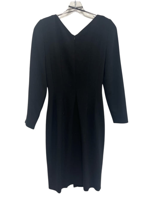 L.K. Bennett Size 4 Black Polyester Blend Asymmetric Neckline Sheath Dress Black / 4