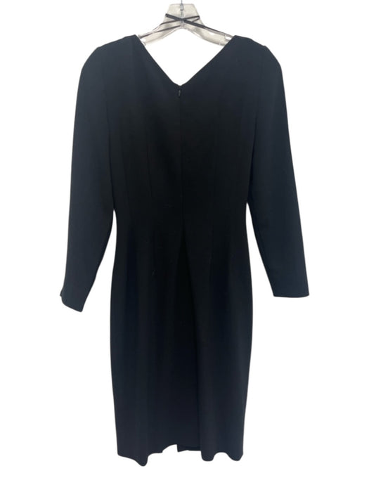 L.K. Bennett Size 4 Black Polyester Blend Asymmetric Neckline Sheath Dress Black / 4