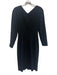 L.K. Bennett Size 4 Black Polyester Blend Asymmetric Neckline Sheath Dress Black / 4