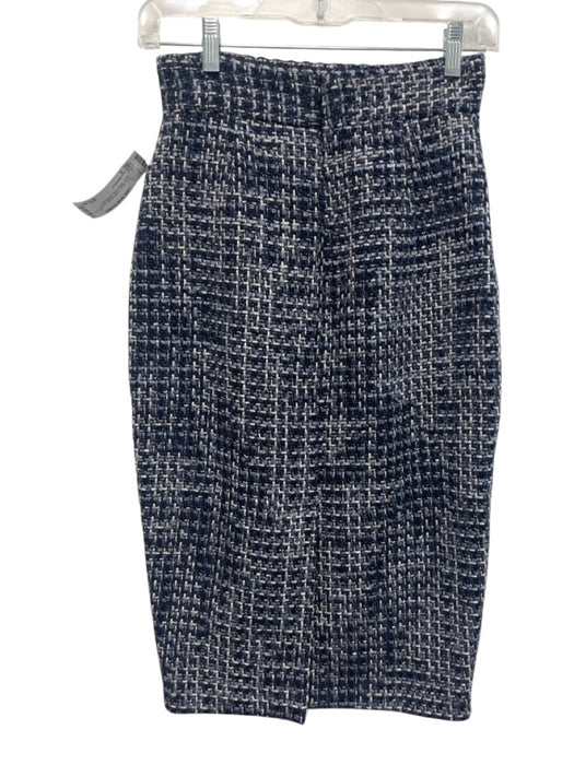 Ann Mashburn Size 0 Mixed Blues Cotton Blend Tweed Pencil Below knee Skirt Mixed Blues / 0