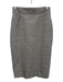 Ann Mashburn Size 2 Gray, Black, Blue Wool Houndstooth Plaid Below Knee Skirt Gray, Black, Blue / 2