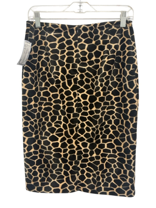 Betsey Johnson Size S Brown & Tan Polyester & Cotton Faux Fur Giraffe Skirt Brown & Tan / S