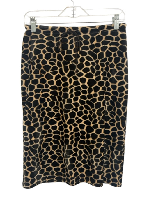 Betsey Johnson Size S Brown & Tan Polyester & Cotton Faux Fur Giraffe Skirt Brown & Tan / S