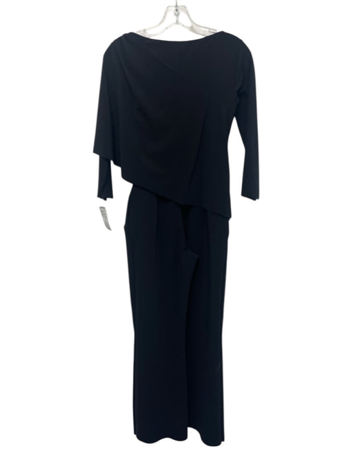 Chiara Boni Size 40 / s Black Polyamide Blend Half Sleeve Draped Detail Jumpsuit Black / 40 / s