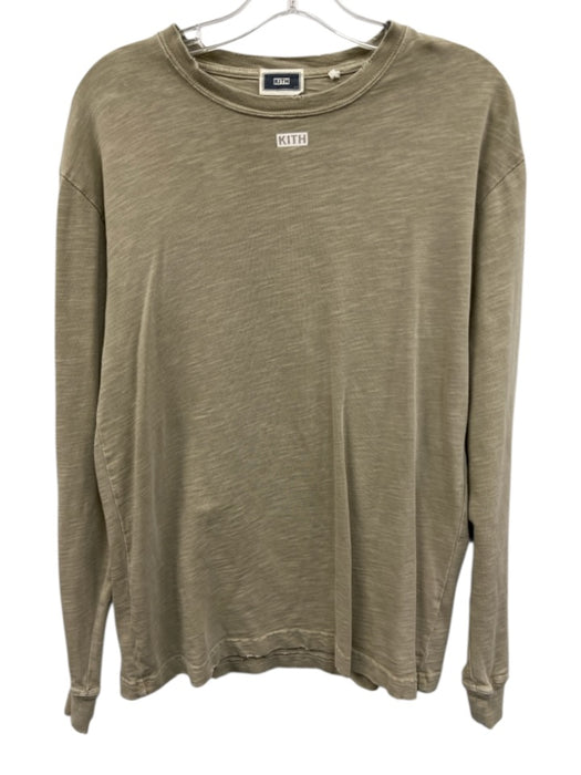 Kith Size XS Beige Cotton Solid T shirt Crew Men's Long Sleeve Shirt Beige / XS