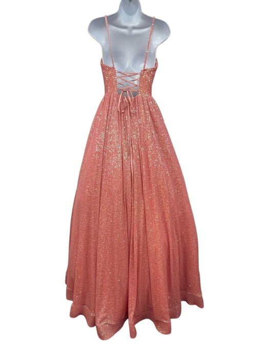 Sherri Hill Size 2 Pink Polyester Sleeveless Sequin Balloon Corset Back Gown Pink / 2