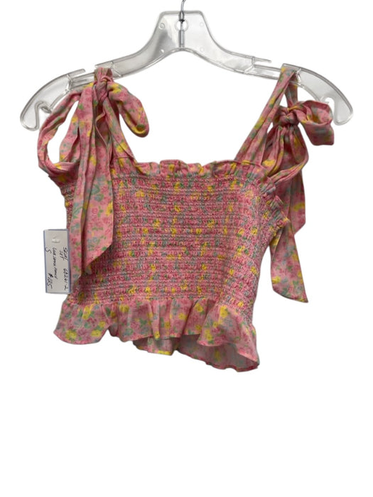 Love Shack Fancy Size S Pink & Multi Cotton Smocked Floral Above Knee Skirt Set Pink & Multi / S