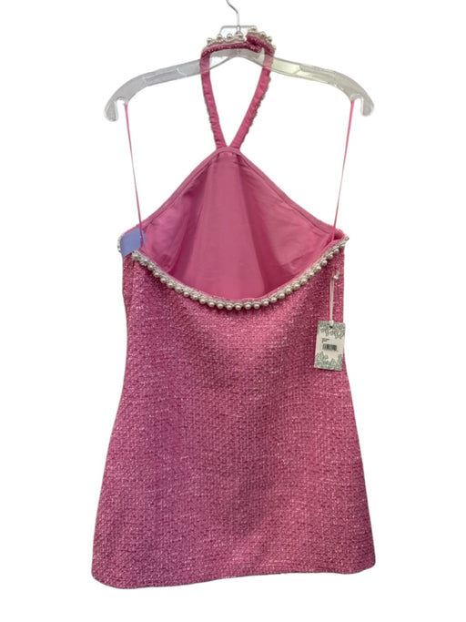 Hyacinth House Size M Pink & White Polyester Sleeveless Halter Woven Beads Dress Pink & White / M