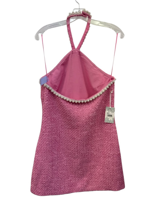 Hyacinth House Size M Pink & White Polyester Sleeveless Halter Woven Beads Dress Pink & White / M