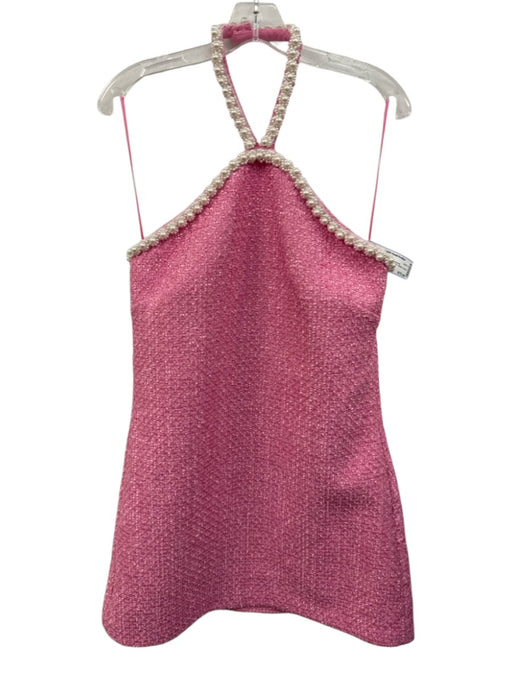 Hyacinth House Size M Pink & White Polyester Sleeveless Halter Woven Beads Dress Pink & White / M
