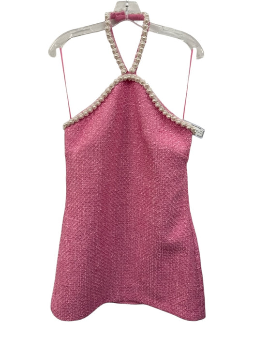 Hyacinth House Size M Pink & White Polyester Sleeveless Halter Woven Beads Dress Pink & White / M