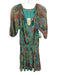 Ramy Brook Size Small Turquiose & Multicolor Polyester Blend Metallic Dress Turquiose & Multicolor / Small