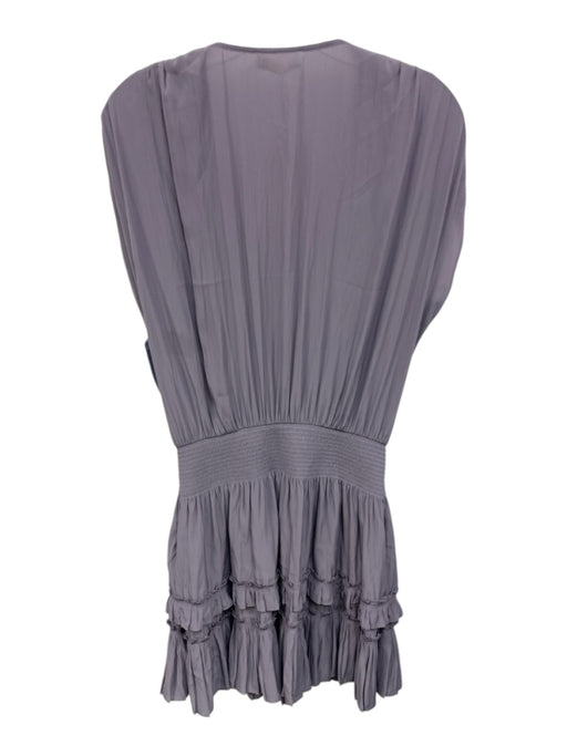 Ramy Brook Size Small Lavendar Polyester Smocked Waist Band Short Sleeve Dress Lavendar / Small