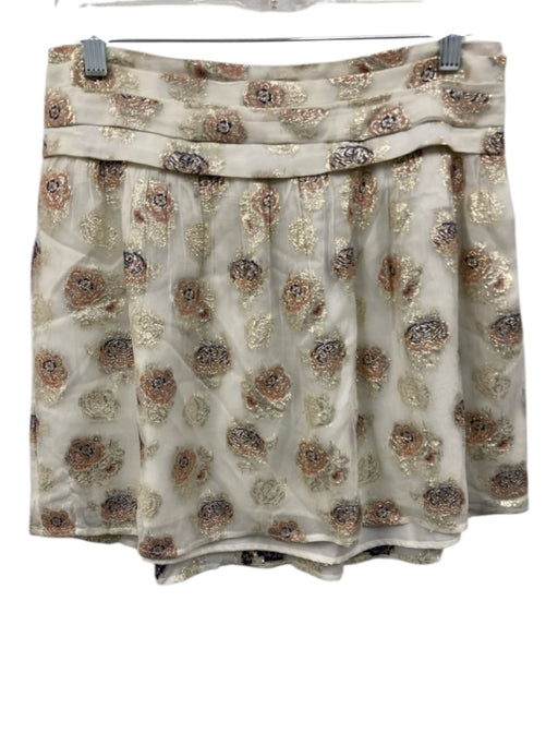 Zero Degrees Celsius Size Medium Cream, Pink, Gold Metallic Roses Mini Skirt Cream, Pink, Gold / Medium