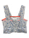 Koch Size XS White & Blue Cotton Blend Palm Trees Cropped Sleeveless Top White & Blue / XS