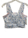 Koch Size XS White & Blue Cotton Blend Palm Trees Cropped Sleeveless Top White & Blue / XS