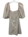 Koch Size Medium Beige & White Polyester Checkered Gingham Dress Beige & White / Medium