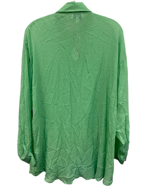 Koch Size XS Green Button Down Long Sleeve Collared Top Green / XS