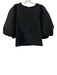 Essential Antwerp Size 32/XS Black Polyester Blend Jacquard Balloon Sleeve Top Black / 32/XS