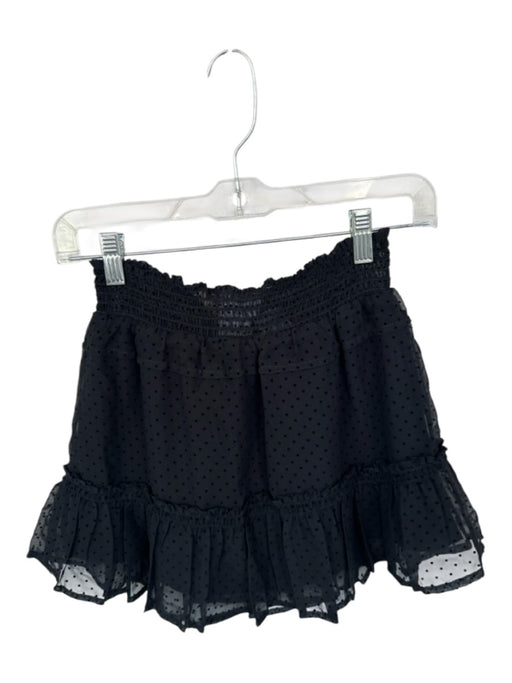 Koch Size XS Black Polyester Smocked Waist Band Swiss Dot Mini Skirt Black / XS