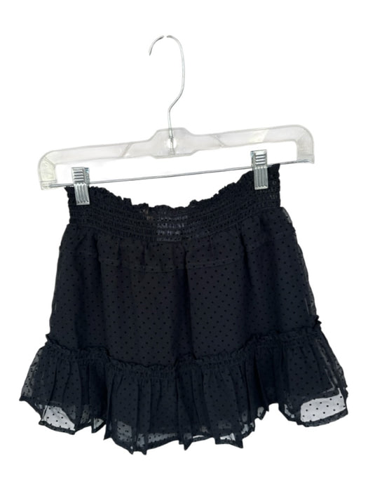 Koch Size XS Black Polyester Smocked Waist Band Swiss Dot Mini Skirt Black / XS