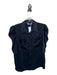 Ramy Brook Size M Navy Polyester Short Sleeve Button Down Cargo Pockets Top Navy / M