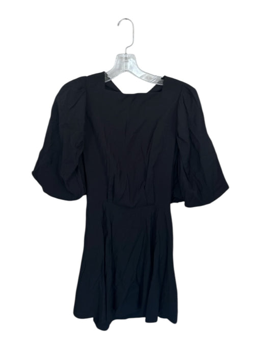 The Femm Size M Black Polyester 3/4 Balloon Sleeve Back Tie Open Back Dress Black / M