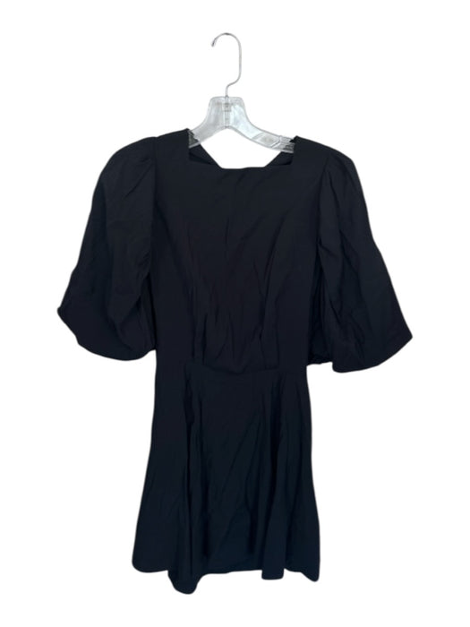 The Femm Size M Black Polyester 3/4 Balloon Sleeve Back Tie Open Back Dress Black / M
