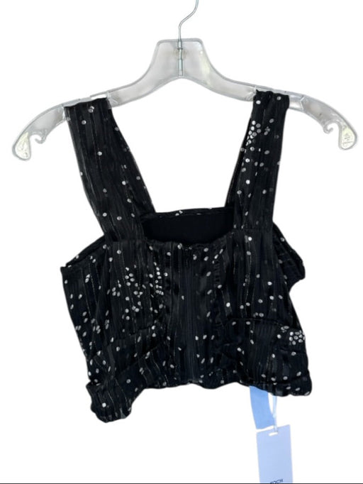 Koch Size XS Black & White Polyester Sleeveless Polka Dot Metallic Thread Top Black & White / XS