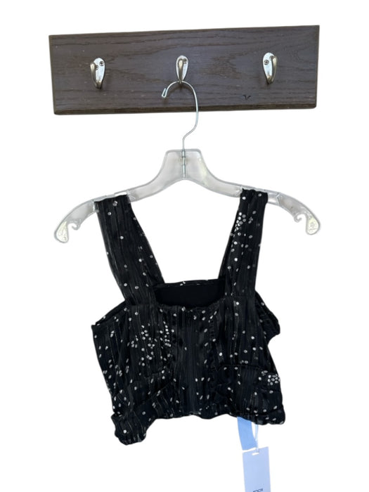 Koch Size XS Black & White Polyester Sleeveless Polka Dot Metallic Thread Top Black & White / XS