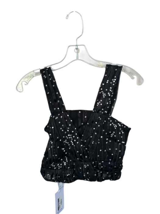 Koch Size XS Black & White Polyester Sleeveless Polka Dot Metallic Thread Top Black & White / XS