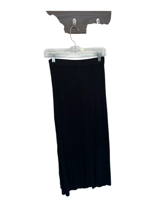 Sundays Size S Black Modal Blend Elastic Waist Ribbed Side Slit Maxi Skirt Black / S