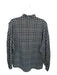 Sfizio Size 38 Black & Taupe Cotton Blend Long Sleeve Plaid Ruffles Top Black & Taupe / 38